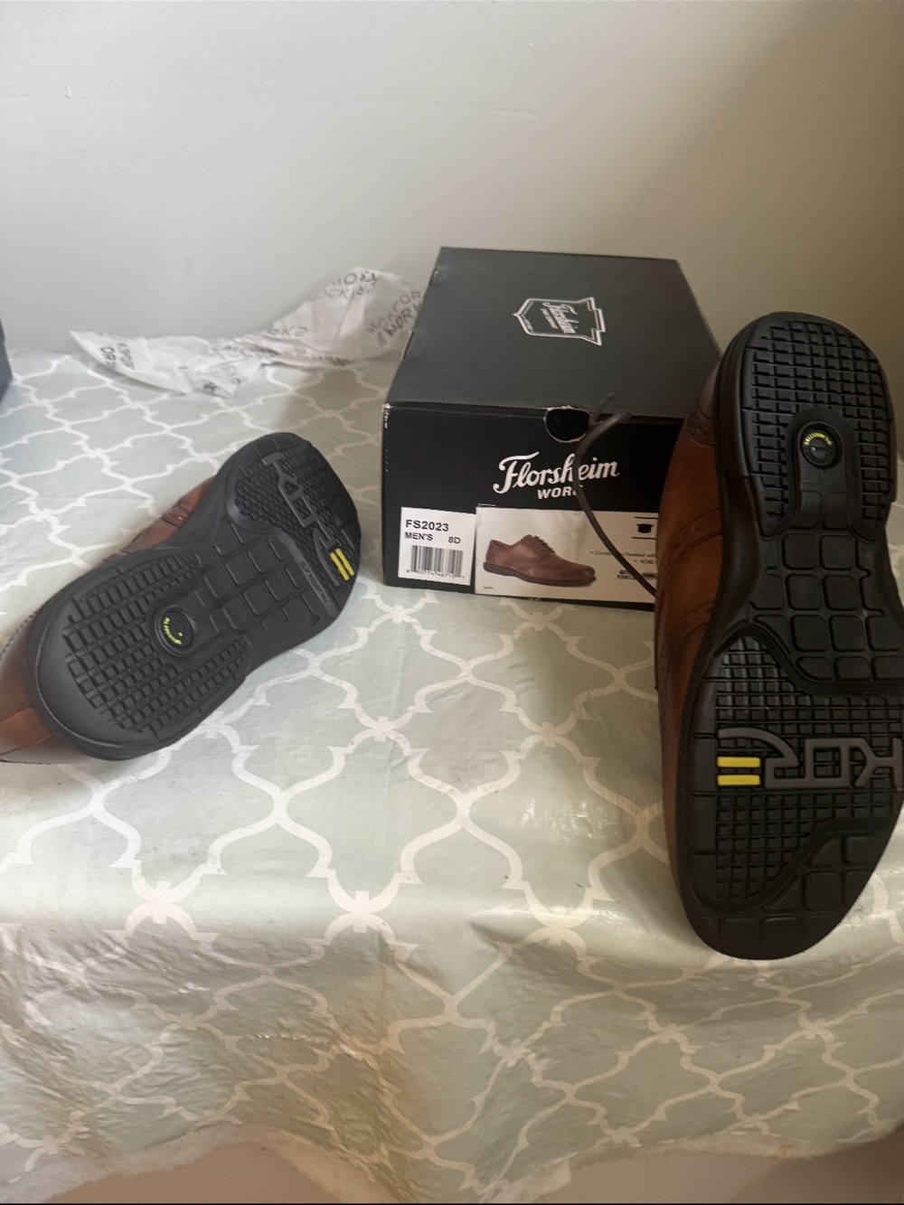 Florsheim Brown Leather Oxford with Black Rubber Outsole